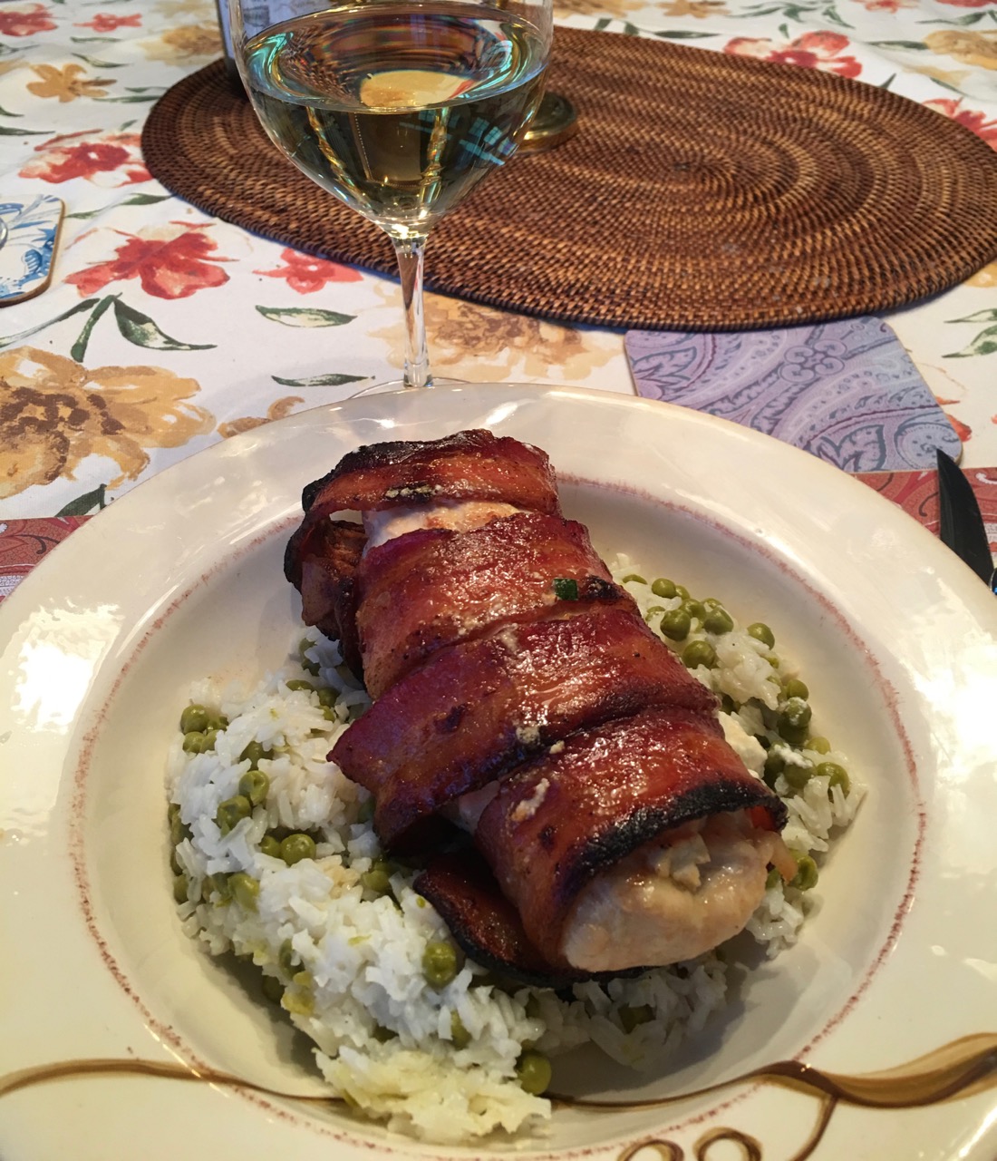 <b>Bacon Wrapped Chicken</b><br><i>stuffed with cream cheese and chives</i>