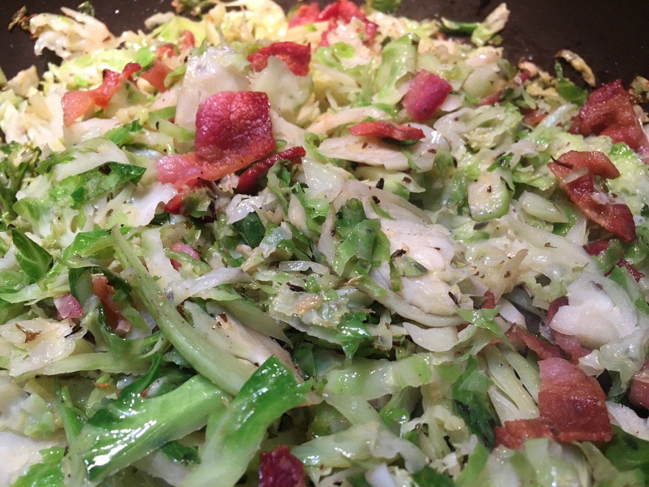 <b>Shaved Brussels Sprouts with Bacon</b><br><i></i>